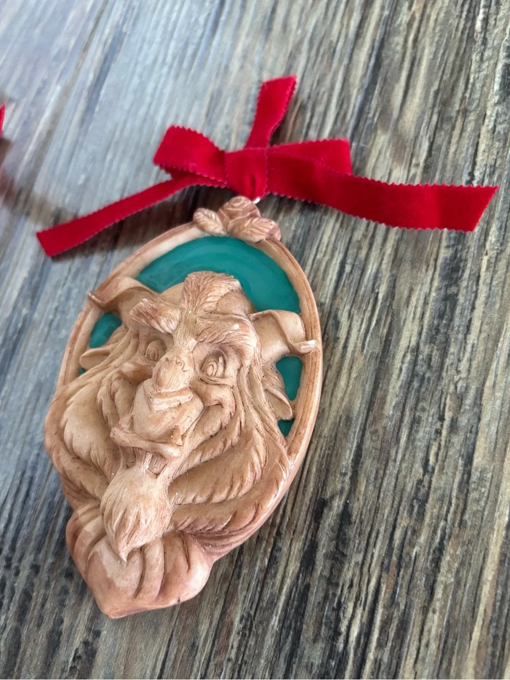 Vtg Applause Disney Beauty & The Beast Enchanted Christmas Cameo Ornament Set